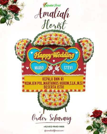 Papan Bunga Pernikahan Sruwoh
